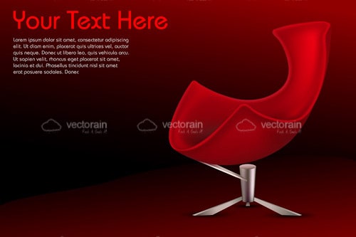 Modern Red Armchair with Sample Text